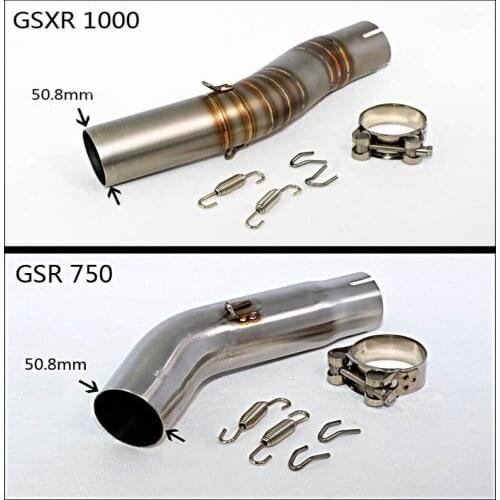 For Suzuki GSR750 GSXR1000 GSXR 1000 GSR 750 Motorcycle Exhaust Muffler Middle Mid Link Pipe Stainless Steel