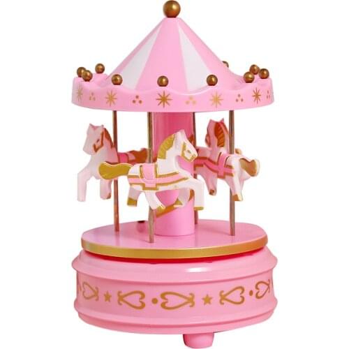 Sky City Carousel Music Box Birthday Gift Decoration Christmas Fantasy Colorful Luminous Music Box Christmas Girl Gift