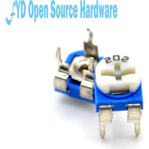 50pcs Potentiometers RM065 Horizontal Trimpot Blue White Adjustable Variable Resistor Kit 2K (202) ohm