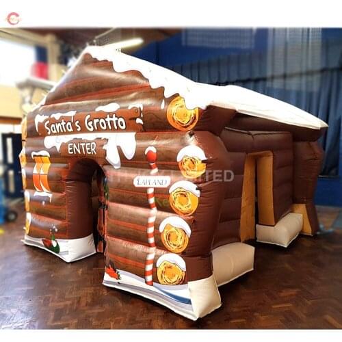 Customized popular inflatable Santas Grotto tent house commercial Christmas inflatables Christmas house for sale