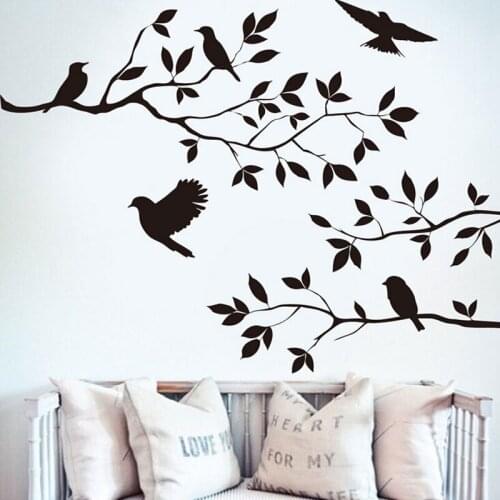 Tree And Bird Wall Stickers DIY Vinyl Art Decals Living Room Removable Art Mural Home Decoration Product IC602661
