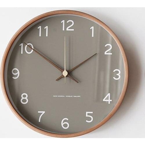 Nordic Wooden Wall Clocks Simple Silent Quartz Wall Clocks Glass Kitchen Wall Watch Luxury Relogio De Parede Home Decor AC50AL