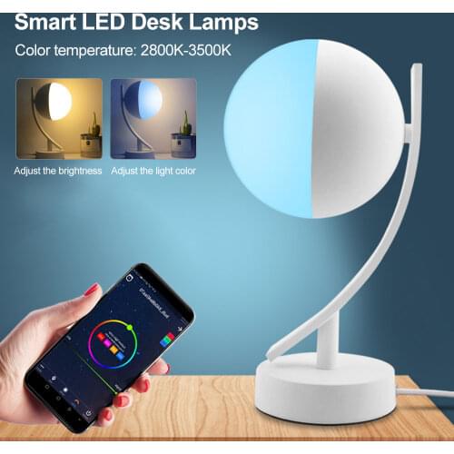 RGB LED Night Lamp 7W Eye Protection Smart Voice Control WiFi App Remote Dimmable Table Night Lights Work With Alexa Google Home