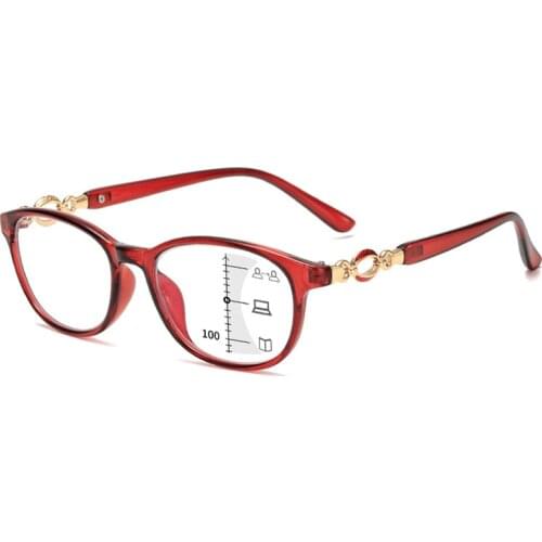 New Fashion Progressive Multifocal Reading Glasses Women Anti-blue Light Eyeglasses High Quality +1.0 1.5 2.0 2.5 3.0 3.5 4.0