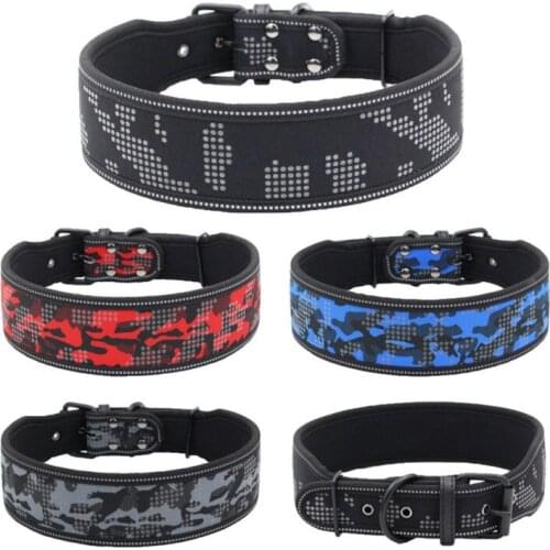 The New Pet Dog Adjustable Reflective Camouflage Pet Collar With Buckle Dog Pitbull Leash Dog Chain Pet Leather Collar