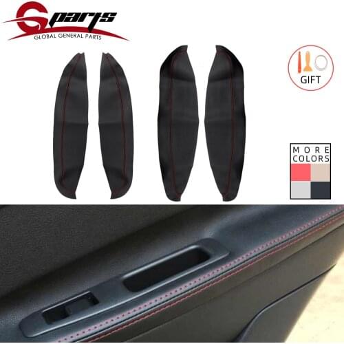 Car Door Handle Panel Armrest Microfiber Leather Covers Protective Trim with Mount Fittings For Nissan QASHQAI J10 2007 - 2015