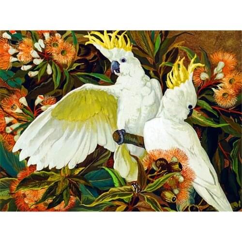 Full Square/Round Diamond Painting Beautiful Parrot Family Handmade Gift Beads Embroidery Animal Picture Home Decor