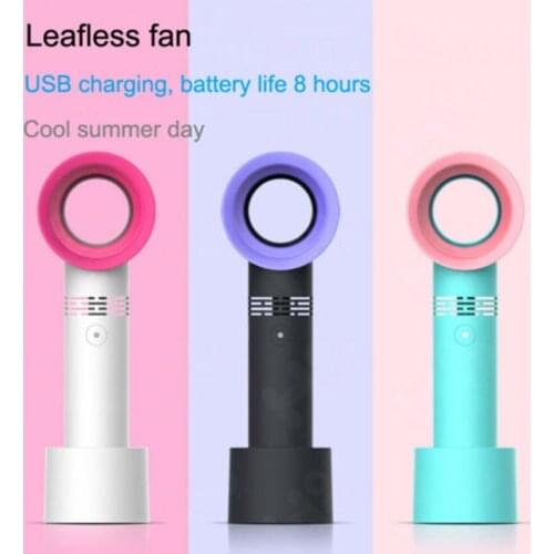 Portable Bladeless Fan Handheld USB Rechargeable Mini Cooler No Leaf Handy Cooling Fan Air Cooler Fans Desktop