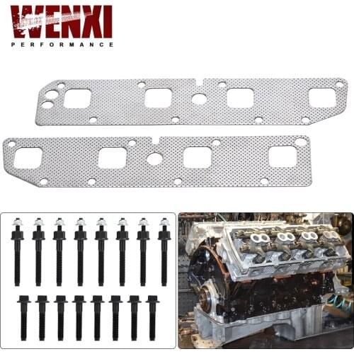 Exhaust Manifold Gasket L+R Bolts Studs For 03-08 Ram Dodge Chrysler Jeep 5.7L V8 Gas 53013944AA