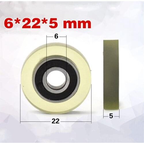 [PU0622-5]Free shipping 10PCS 696RS PU TPU bearing wheel roller for counter machine ball bearing wheel 6*22*5mm