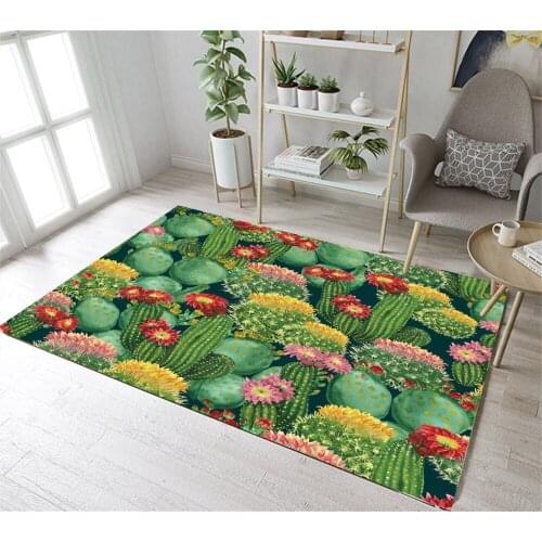 Various Cactus With Colorful Flowers Blooming Home Childrens Room Floor Cushion Kitchen Area Rugs Bathroom Carpets Non-Slip Mat
