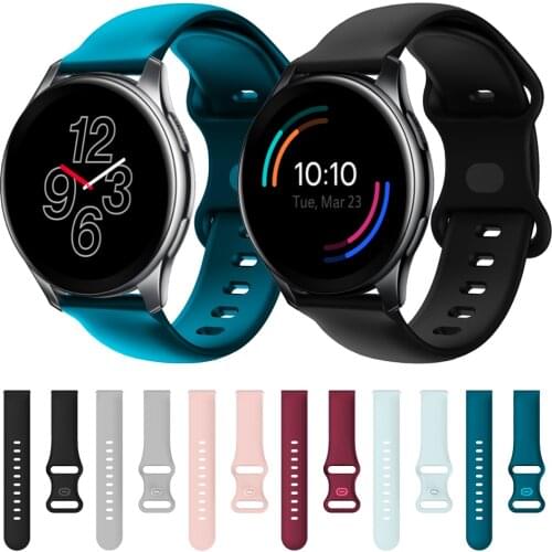 22mm Sport Soft Silicone Double buckle Strap for Oneplus Watch Strap for one plus watch Bracelet Replacement Watchbands
