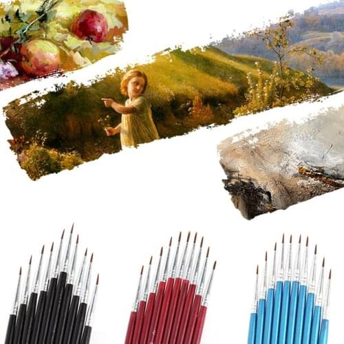 10 Pcs/Set Fine Hand Painted Thin Hook Line Pen Art Supplies Drawing Art Pen Paint Brush Nylon Brush Acrylic Painting Pen