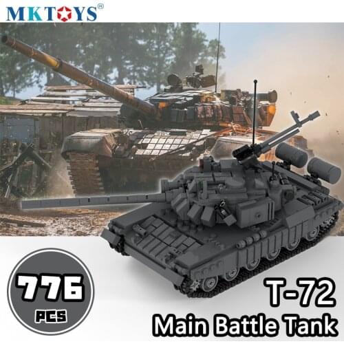 776pcs Soviet Union T-72 Main Battle Tank Building Blocks WW2 Military Technical Vehicle Bricks Army Model Soldier FiguresToys