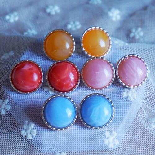 Retro Multicolor Earring Phnom Penh Beads Stud Earring for Woman Fashion Jewelry Gift 2CM