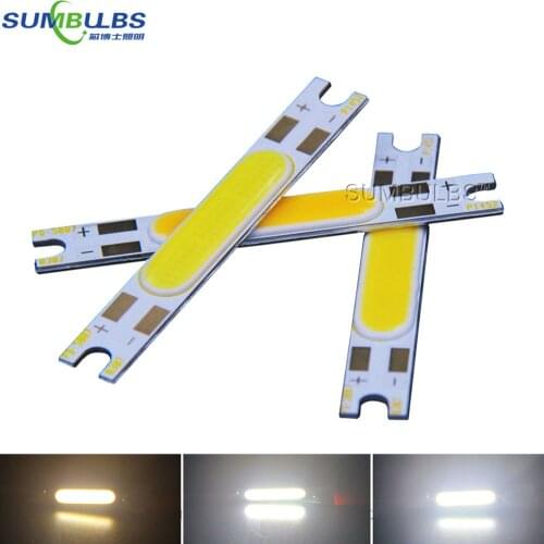 Sumbulbs 10pcs/lot COB Light Strip 5W Warm Natural Cold White Chip Lamp for Indoor Wall Lights Desk Lamps Decoraiton Flashlight