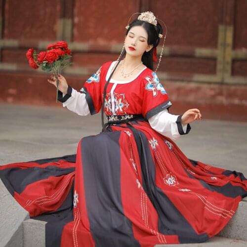 Traditional Hanfu Embroidery Dance Costumes Women Fairy Dress Singers Stage Wear Oriental Festival Performance Clothing DC4069