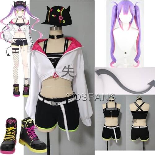 VTuber Hololive Tokoyami Towa Sport Uniform Dailydress Suit Any Size Cosplay Costume Women Halloween Full set tail wig shoes