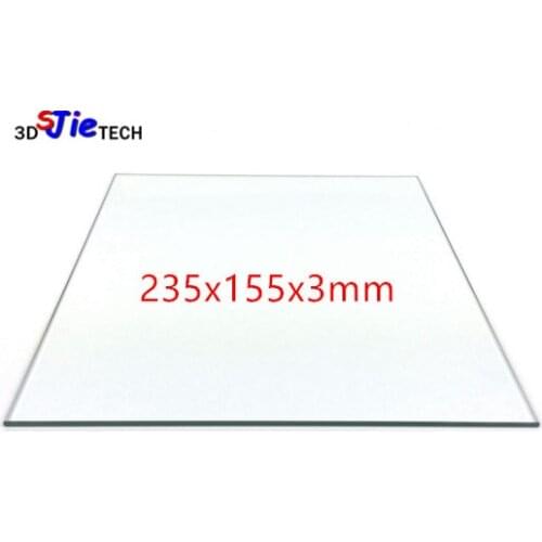 235x155x3mm Flashforge 3D printer parts heated bed borosilicate glass plate for Flashforge Dreamer, Pro and Creator