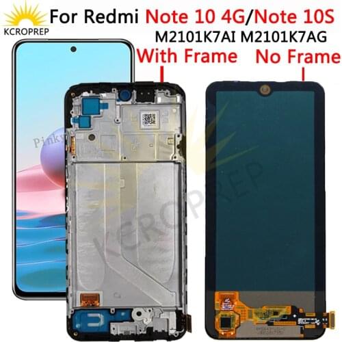 OLED for Xiaomi Redmi Note 10 LCD With Frame Touch Screen Digitizer For Redmi Note10 lcd M2101K7AI M2101K7AG Note10S Display