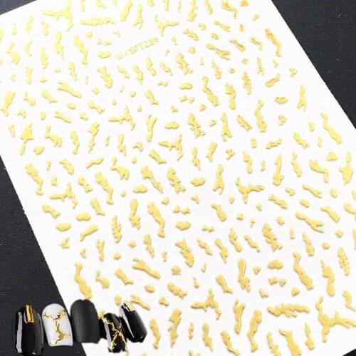 Newest U+SPT234 golden sticker nail 3D back adhesive nail decals template DIY decarations for nail accessory