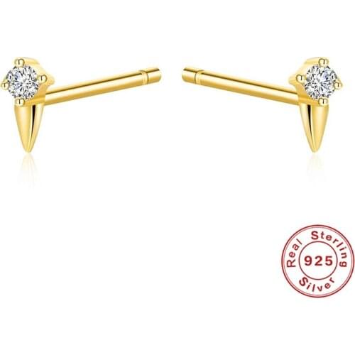 GS 925 Silver Stud Earrings Mini Diamond Stud Earring For Women Fashionable Zircon Earrings Jewelry Pendientes Brincos Aretes