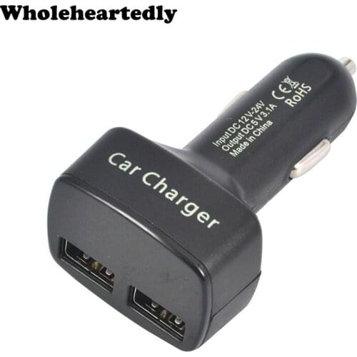 4 In 1 Dual USB Car Charger Adapter With Voltage DC 5V 3.1A Tester For iPhone X 8 7 6 6S plus For iPad iPod for Samsung galaxy