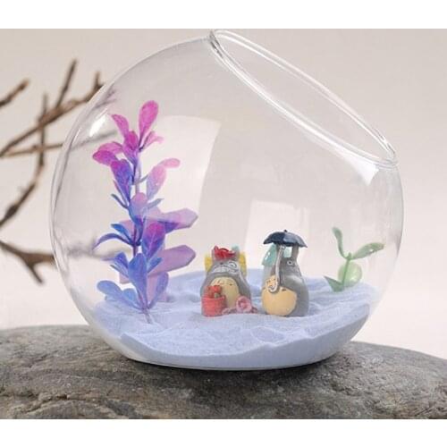 Free Shipping 2pcs/pack Diameter=15cm Big Size Side Open Glass Terrarium Vase Home Decoration Creative Aquarium Fishbowl