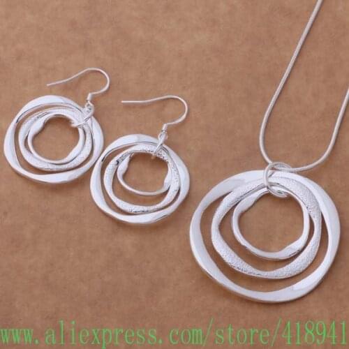 Free shipping silver plated Jewelry Sets Earring 542 + Necklace 200 /ejranaya bktakcaa AS353