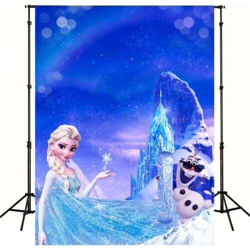 Cartoon Ice Mountain Princess Photography Background Live Backdrop Children Birthday Party Decoration Tapestry Photo Studio