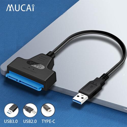 USB SATA 3 Cable Sata To USB 3.0 Adapter UP To 6 Gbps Support 2.5Inch External SSD HDD Hard Drive 22Pin SataIII 25" type-c typec