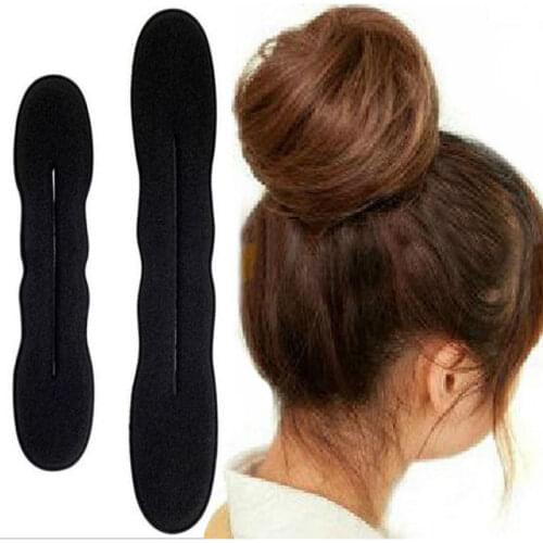 2 Pc (One Big another is Smal) Hair Styling Magic Sponge Clip Foam Bun Curler Hairstyle Twist Maker Tool Hair Braid Accessories