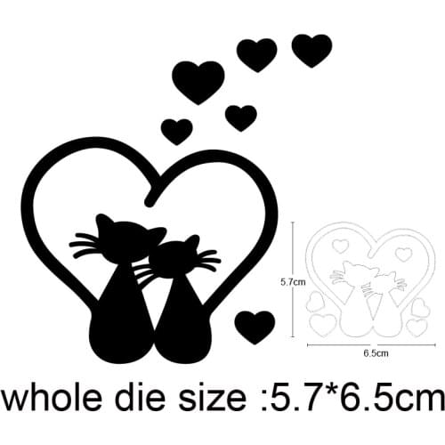 Metal Cutting Dies For Scrapbooking cat love heart DIY Cards Stencil Paper Craft Handmade Album new die