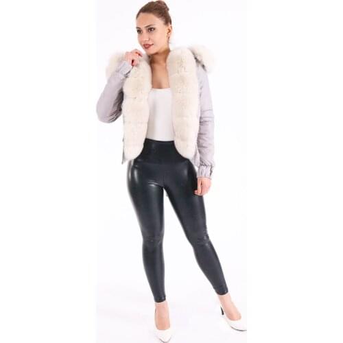 Fashion jacket, natural fox fur real fox fur jacket warm Jacket 2021 Turkish Moda