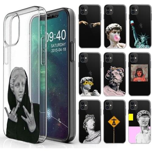 Great Art Aesthetic David Mona Lisa Case For iPhone 12 X XR XS Max 5 5S SE Soft TPU For iPhone 7 8 6 6S Plus 11 Pro MAX Covers