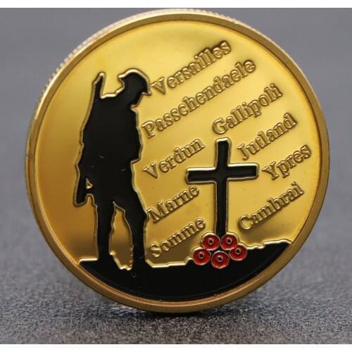 The Great War 100th Anniversary Commemorative WW1 Challenge Coins 1914-1918 World War 1 Gold Plated Souvenir Coin
