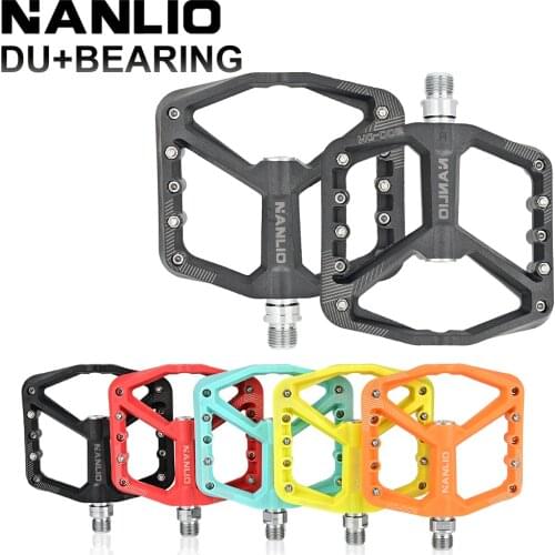 Nanlio Bicycle Pedal Mountain Bike Nylon Fiber Bearing Pedal Folding Bike Palin Cleat Pedal Free Free Tools and Screws