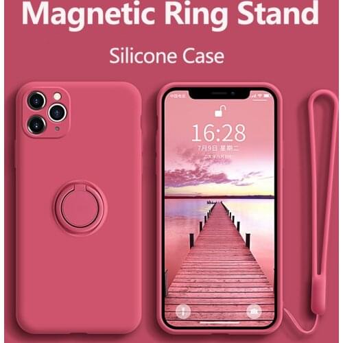 For IPhone 12ProMax Case Silicone with Holder Coque Funda for IPhone 11 Pro XR Max XS Max 7 8 Plus Case Cover for IPhone SE 2020