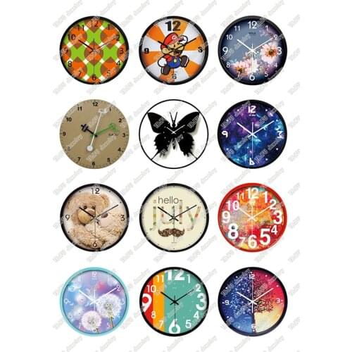 24pcs/lot Glass Cabochons 12mm 20mm 25mm Round Retro Clock Pocket Watch Pattern DIY Jewelry Making Findings & Components T136