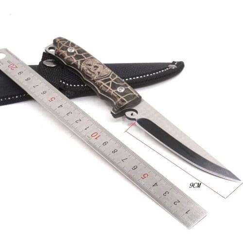 Tactical Knife Fixed Blade Hunting Camping Survival Knife Small Straight Knives EDC Wood Handle Pocket Outdoor self-defense tool