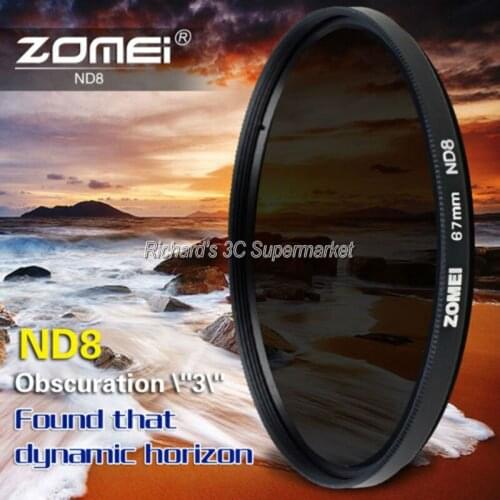 Zomei Slim Neutral Density Filter ND8 ND 2/4 8 52mm 55mm 62mm 67mm 72mm 72 nd filter 77mm for Canon Sony Pentax Dslr Camera Lens
