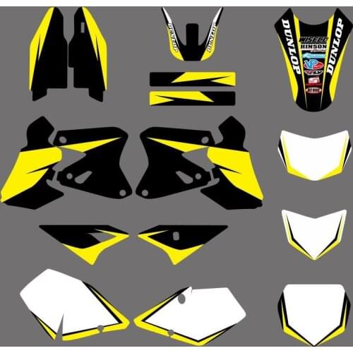 0359 Yellow & White New Style TEAM GRAPHICS & BACKGROUNDS DECALS Stickers For Suzuki DRZ400 DRZ 400 2000-2012 DR-Z400 DR-Z 400