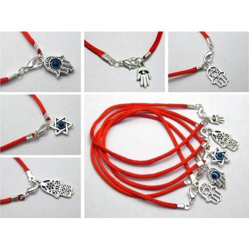 10 Red String Eye Hamsa Hand "Star of David" Charms Good Luck Bracelets