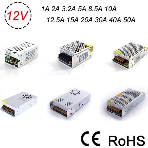 110-265V to DC 12V 1A 2A 3.2A 5A 8.5A 10A 12.5A 15A 20A 30A 40A 50A Switching Power Supply Transformers Adapter For LED Strip