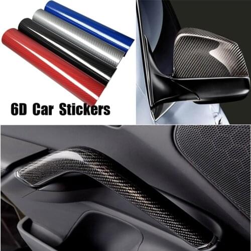 152cm x 10cm Car Stickers High Glossy 6D Carbon Fiber Wrapping Film Motorcycle Tablet Stickers Decals Accessories Car Styling