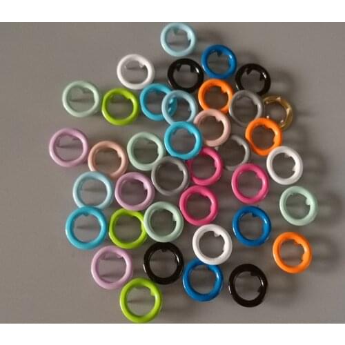 200sets Paint Colors 11mm Ring Prong Snap Buttons Fasteners Press Studs Poppers Buckle for Baby