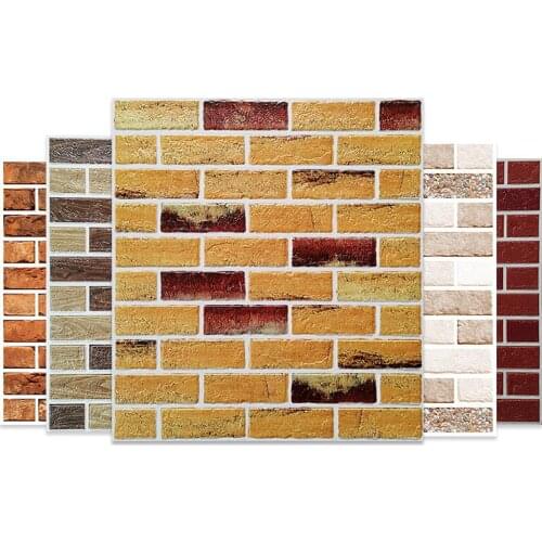 3D Wall Sticker Self-adhesive Tile Brick Waterproof Foam Panel Home Mural Decal