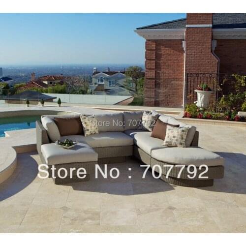 Portofino Signature 4pc Outdoor rattan Sectional Weathered Grey