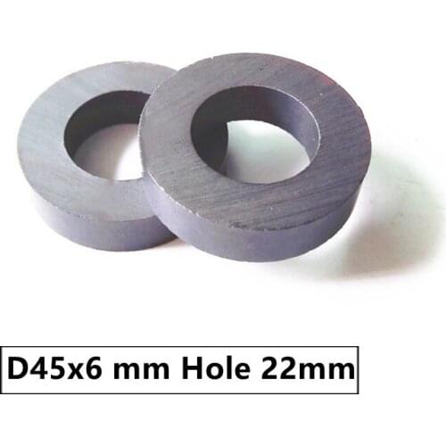 5pcs/lot Y30 Ring Ferrite Magnet 45*6 mm Hole 22mm Permanent magnet 45mm x 6mm Black Round Speaker 45X6 45-22*6