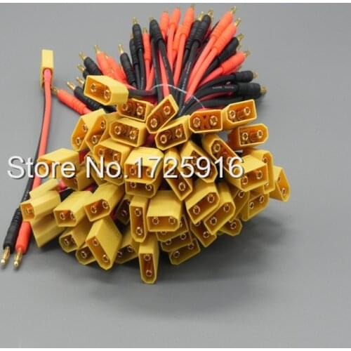 5 pieces / lot XT60 to 4.0mm Banana Plug Connector with 14AWG 150MM Cable